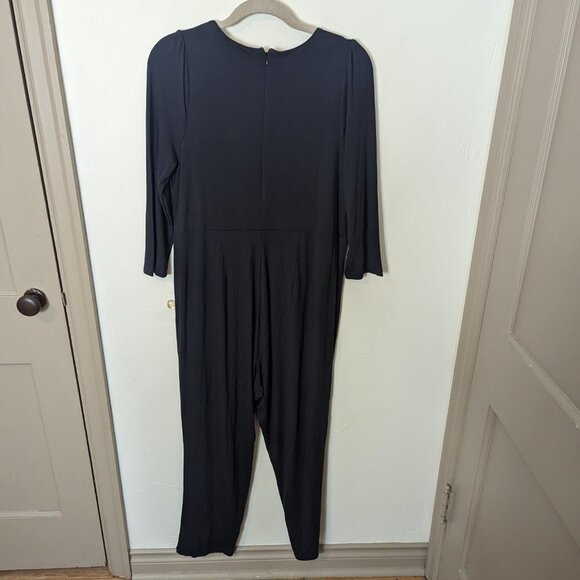The Nines Hatch Jumpsuit Jersey Front Wrap Black Size Large Maternity Large - Picture 3 of 7